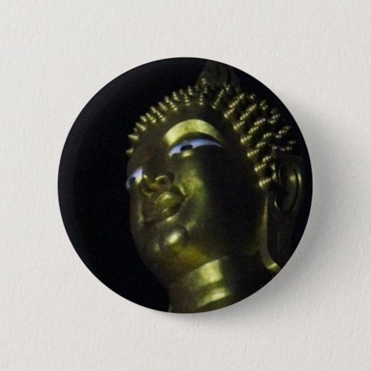 Gouden Boeddha 's Nachts Ronde Button 5,7 Cm (Voorkant)