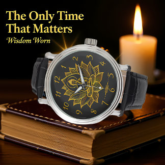 Gouden Boeddha te midden van bloeiende lotusbloeme Horloge