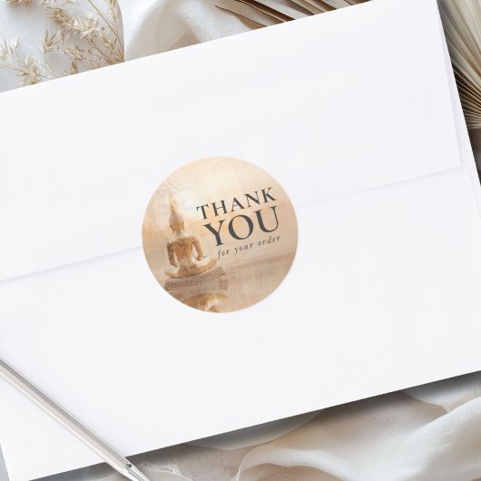 Gouden Boeddha Zakensalon Ronde Sticker