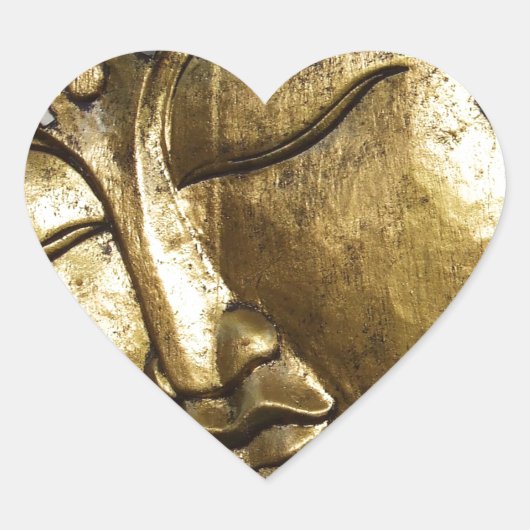 Gouden Boeddha Zegen Inspirerende Liefde Hart Sticker (Voorkant)