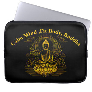 Gouden Boeddha Zittend in Lotus Pose Laptop Sleeve