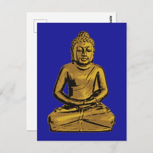 Gouden Boeddhabeeld Briefkaart (Voorkant / Achterkant)