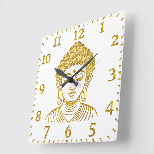 Gouden Boeddhabeeld in een rustige omgeving Vierkante Klok (Hoek)