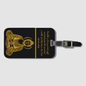 Gouden Boeddhabeeld in meditatie Bagagelabel (Voorkant (horizontaal))