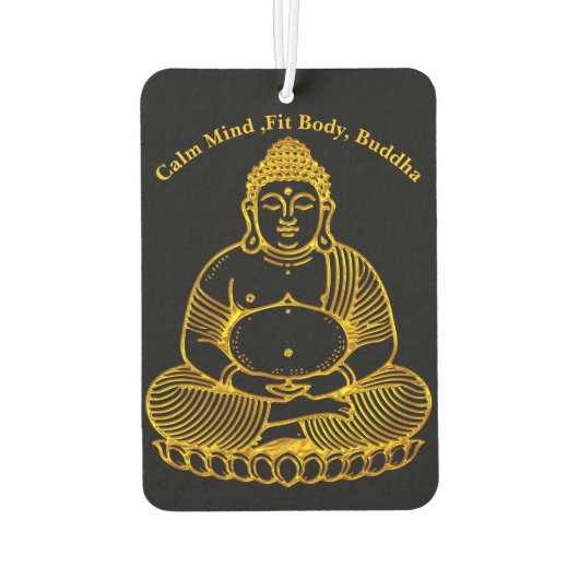 Gouden Boeddhabeeld Mediteren in een vredige houdi Luchtverfrisser (Achterkant)