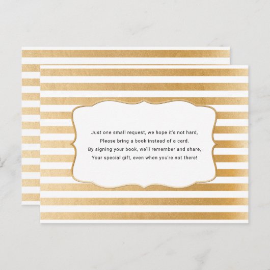 Gouden boek aanvraag kaart voor neutraal baby show (Voorkant / Achterkant)