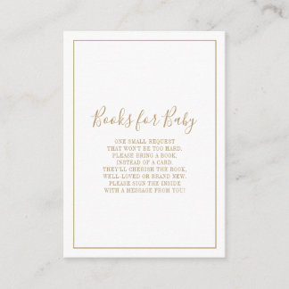Gouden Boeken voor Baby shower Insert Informatiekaartje