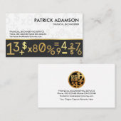 Gouden boekhouding Financiële nummers Visitekaartje (Voorkant / Achterkant)