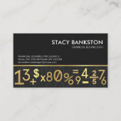 Gouden boekhoudingscijfers symboollaag visitekaartje (Voorkant)