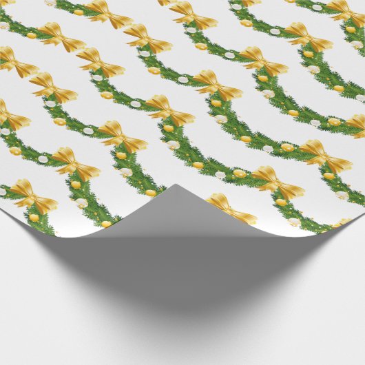 Gouden Bogen En Gekocht Kerst Gift Wrapping Paper Cadeaupapier (Hoek)