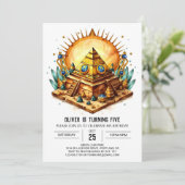 Gouden Boheemse oude Egypte piramides Verjaardag Kaart (Staand voorkant)