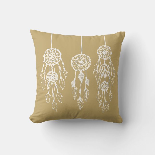 Gouden Bohemian Dreamcatchers Kussen (Voorkant)