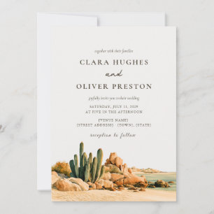 Gouden Boho Cactus Los Cabos Woestijnstrand Bruilo Kaart