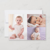 Gouden Boho Cross 3-foto doop dank je kaart (Voorkant)