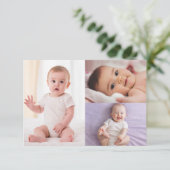 Gouden Boho Cross 3-foto doop dank je kaart (Staand voorkant)