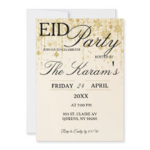 Gouden Boho elegante Eid-feest uitnodiging 