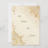 Gouden Boho elegante Eid-feest uitnodiging  (Achterkant)