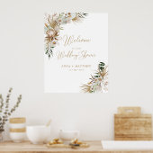 Gouden Boho Koppels Trouwfeest Welkom Poster (Keuken)