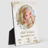 Gouden Boho-maan Baby Geboorte Statistieken met Fo Fotoplaat (Zijkant)