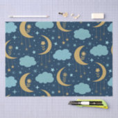 Gouden Boho Maan met blauwe wolken Tissuepapier (Craft)