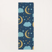 Gouden Boho Maan Met Wolken Monogram  Yogamat (Achterkant)