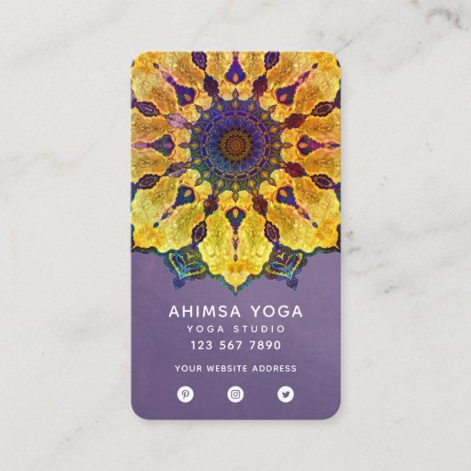 Gouden Boho Mandala Visitekaartje (Voorkant)