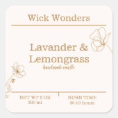 Gouden Boho minimalistische kaars maken label (Voorkant)