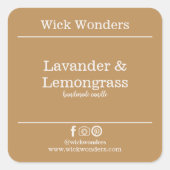 Gouden Boho minimalistische kaars maken label (Voorkant)