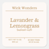 Gouden Boho minimalistische kaars maken label (Voorkant)