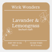 Gouden Boho minimalistische kaars maken label (Voorkant)