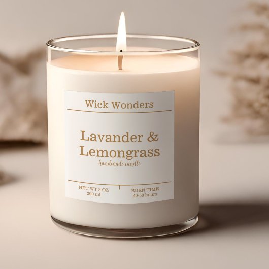 Gouden Boho minimalistische kaars maken label