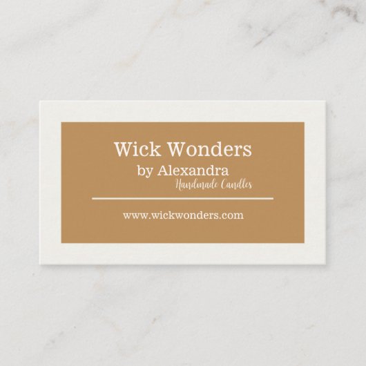 Gouden Boho minimalistische kaars maken Visitekaartje (Voorkant)