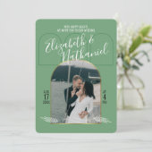 Gouden Boho Script Groene Foto's op Maat Kaart (Staand voorkant)