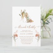gouden boho stiletto shobridal brunch uitnodiging (Staand voorkant)
