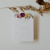 Gouden Boho Tropische Bloemen Bruiloft Menu Keuze