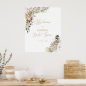 Gouden Boho Trouw Bruidsuitnodiging Welkom Poster (Keuken)