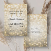 Gouden Bokeh 70e Verjaardag Save the Date Kaart
