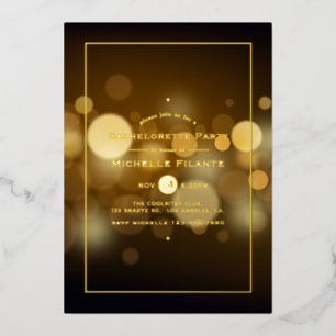 Gouden Bokeh Bachelorette-feest Folie Uitnodiging