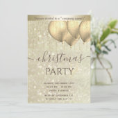 Gouden bokeh ballon corporate kerstfeest Invi Kaart (Staand voorkant)