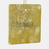 Gouden Bokeh Faux Glitter Gepersonaliseerd Keramisch Ornament (Rechts)