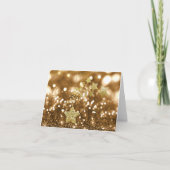 Gouden Bokeh Faux schittert & Sterren Feestdagen Kaart (Voorkant)