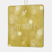 Gouden bokeh gepersonaliseerd keramisch ornament (Links)