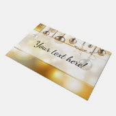 Gouden Bokeh Lights, Stars & Baubles | Christmas Deurmat (Schuin)