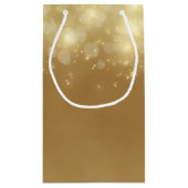 Gouden Bokeh Luxe Sparkle Elegante Glow Met Naam Klein Cadeauzakje (Achterkant)