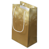 Gouden Bokeh Luxe Sparkle Elegante Glow Met Naam Klein Cadeauzakje (Achterkant Gekanteld)