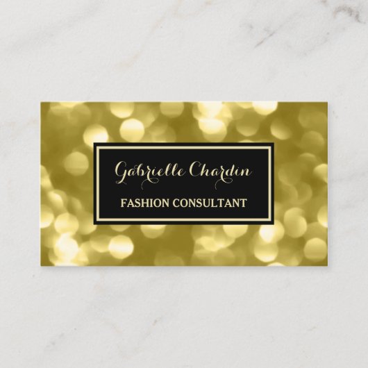 Gouden Bokeh Modeconsultant Visitekaartje (Voorkant)