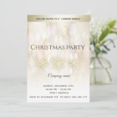 Gouden bokeh sneeuwvlokken corporate kerstfeest I Kaart (Staand voorkant)