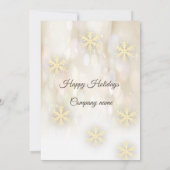 Gouden bokeh sneeuwvlokken corporate kerstfeest I Kaart (Achterkant)