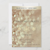 Gouden bokeh sneeuwvlokken corporate kerstfeest kaart (Voorkant)