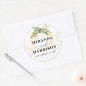 Gouden bollen en Botanische Bruiloft Sticker (Envelop)